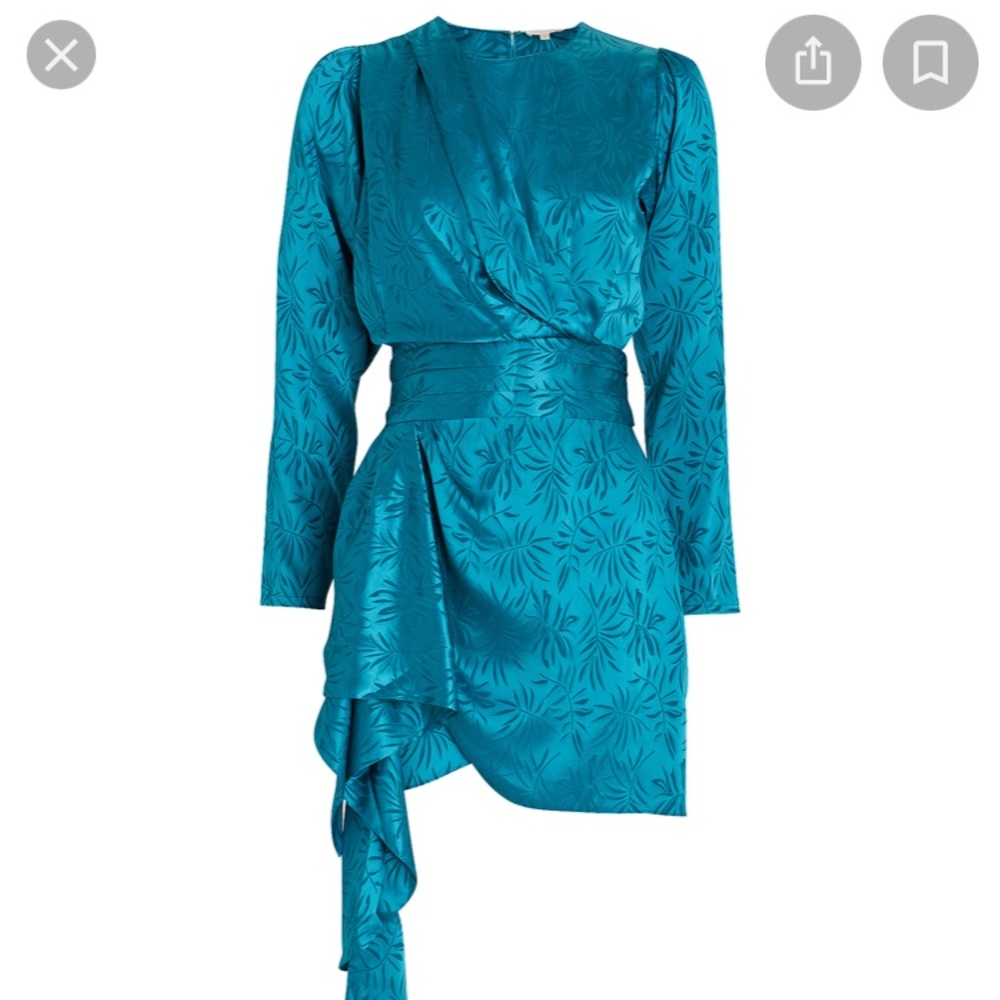 NWT Ronny Kobo Santana Satin Jacquard Mini Dress - Picture 3 of 10